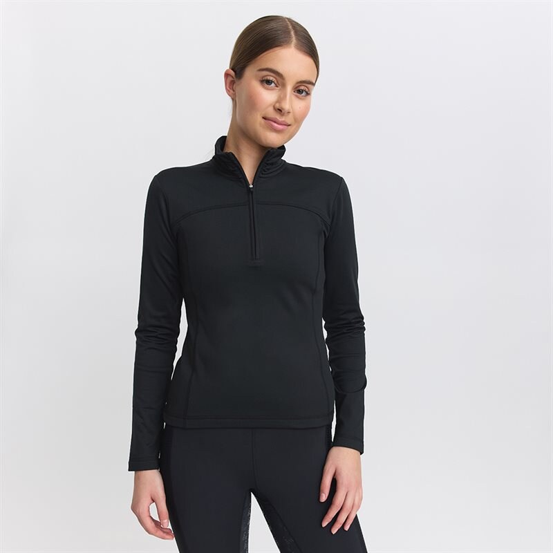 Top van functioneel materiaal Ella half zip CRW® Zwart