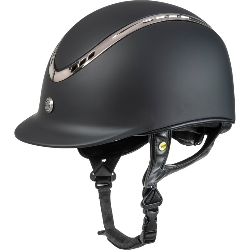 Paardrijhelm VG1 Pardus Smooth Top Back on Track® Zwart