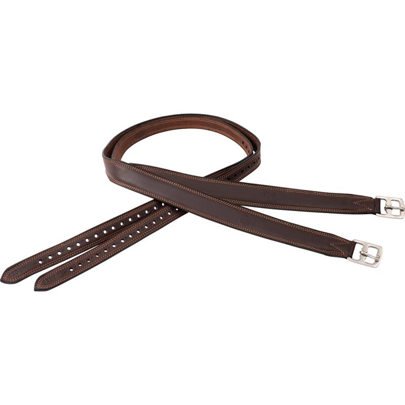 Stijgbeugel leer Wide JH Collection® Donkerbruin