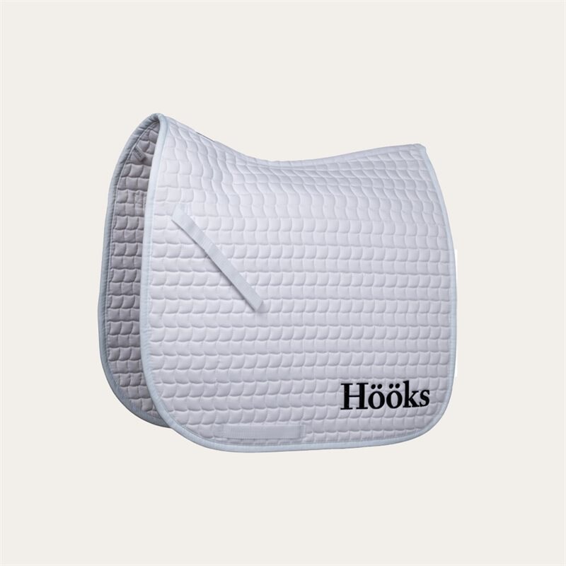 Dressuurzadeldeken Logo Hööks Wit