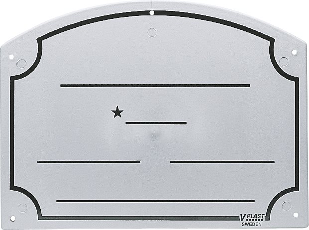 Boxbord Naam V-PLAST Zilver