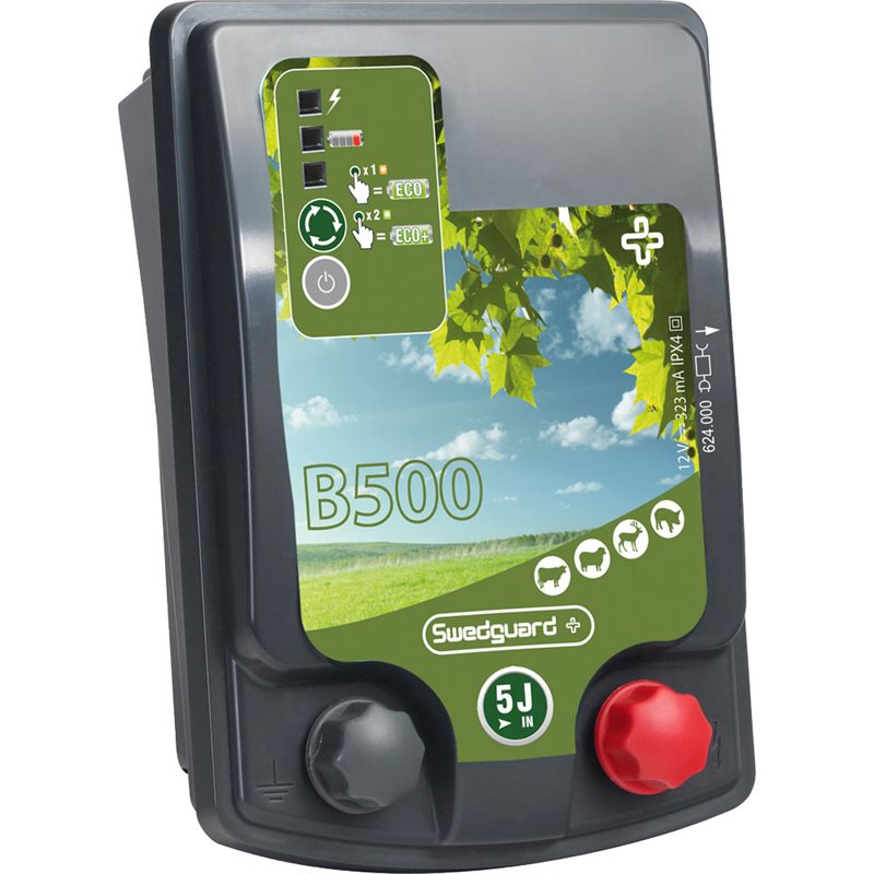 Schrikdraadapparaat B500 Swedguard Zwart