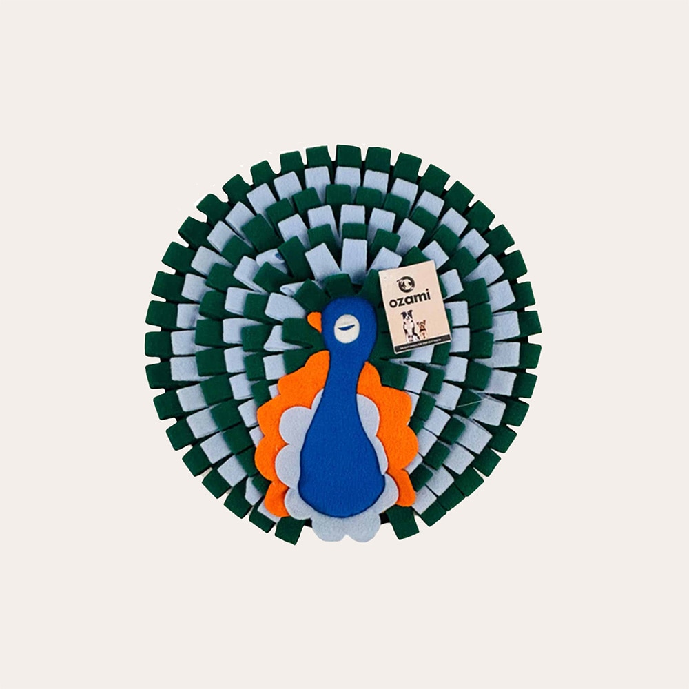 Activiteitenspeelgoed Hond Snuffle mat blue peacock Ozami