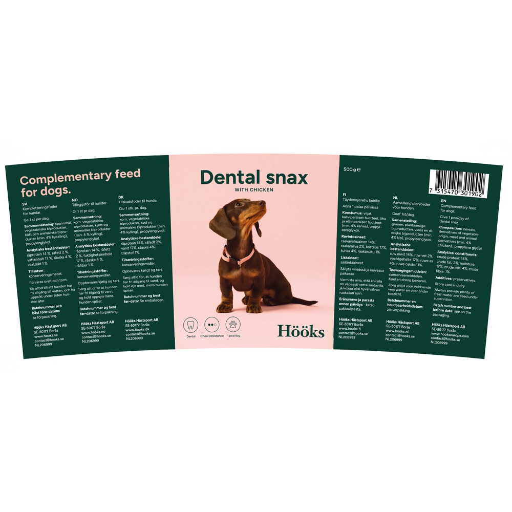 Hondenkauwstick  Dental Snax 500g Hööks