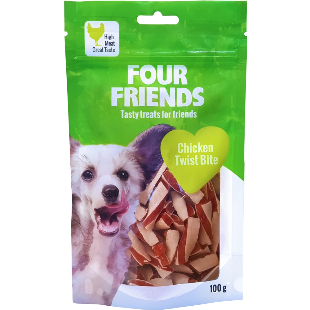 Hondensnack  Chicken Twist Bite 100 g FourFriends