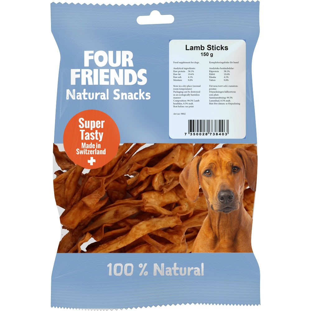 Natuurlijke hondenkauwstick  Lamb Sticks 150 g FourFriends