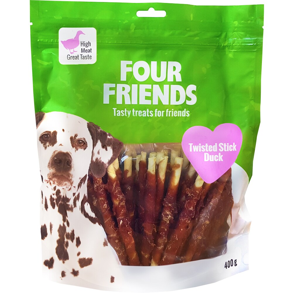 Hondenkauwstick  Twisted Stick Duck 400 g FourFriends