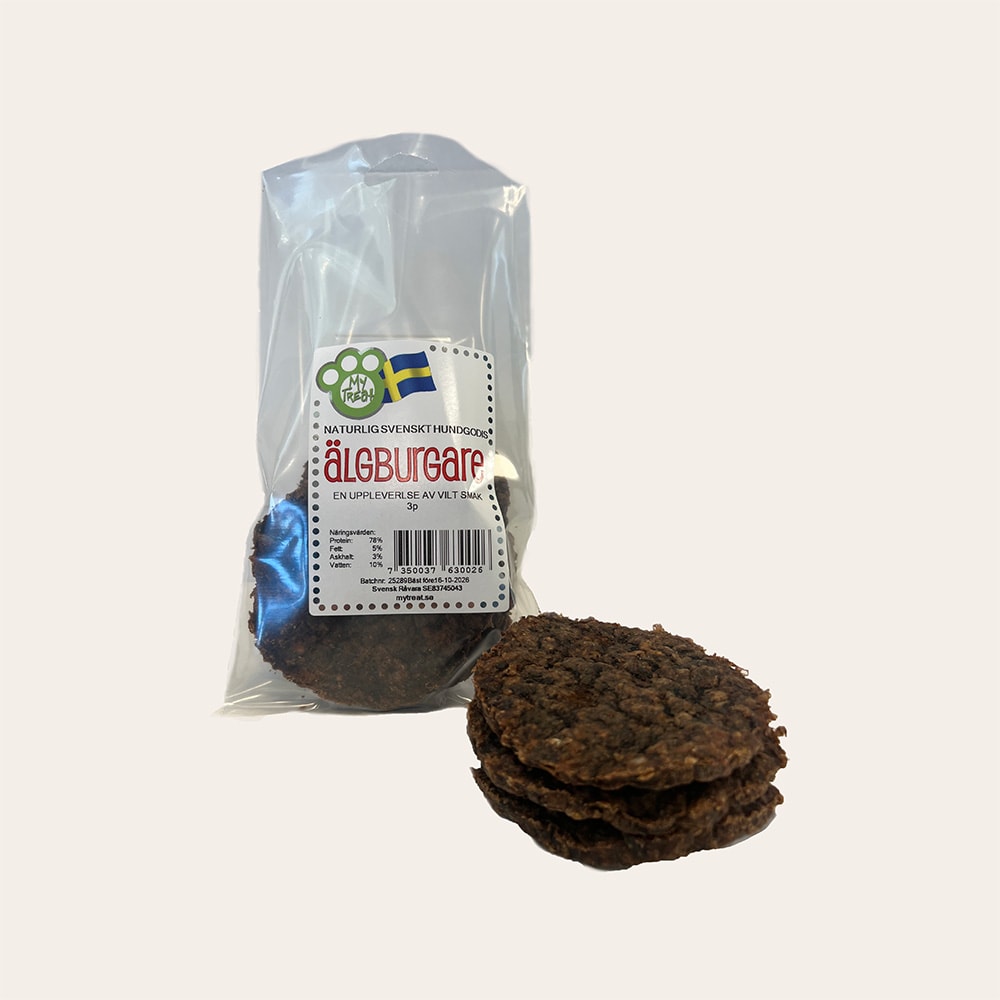 Hondenkauwstick Pak van 3 stuks. Älgburgare My treat