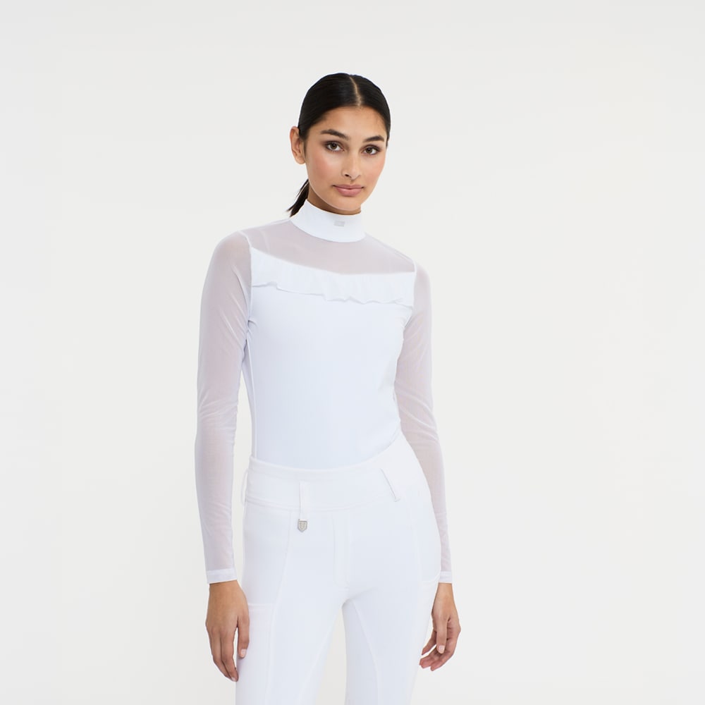 Wedstrijdtop met lange mouwen Crystal mesh Fairfield®