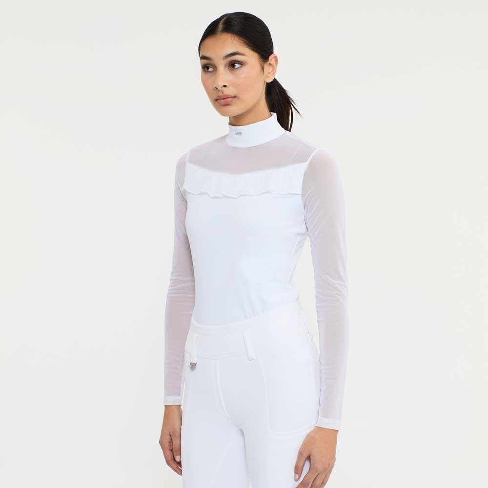 Wedstrijdtop met lange mouwen Crystal mesh Fairfield®