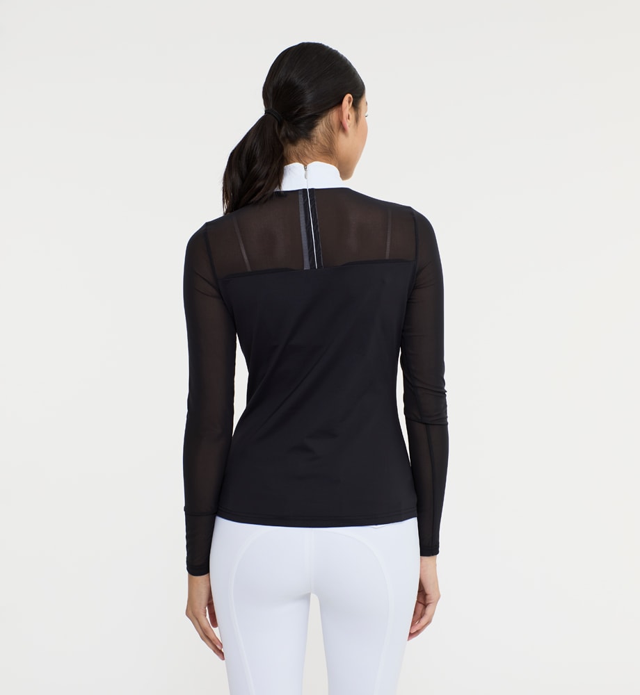 Wedstrijdtop met lange mouwen Crystal mesh Fairfield®