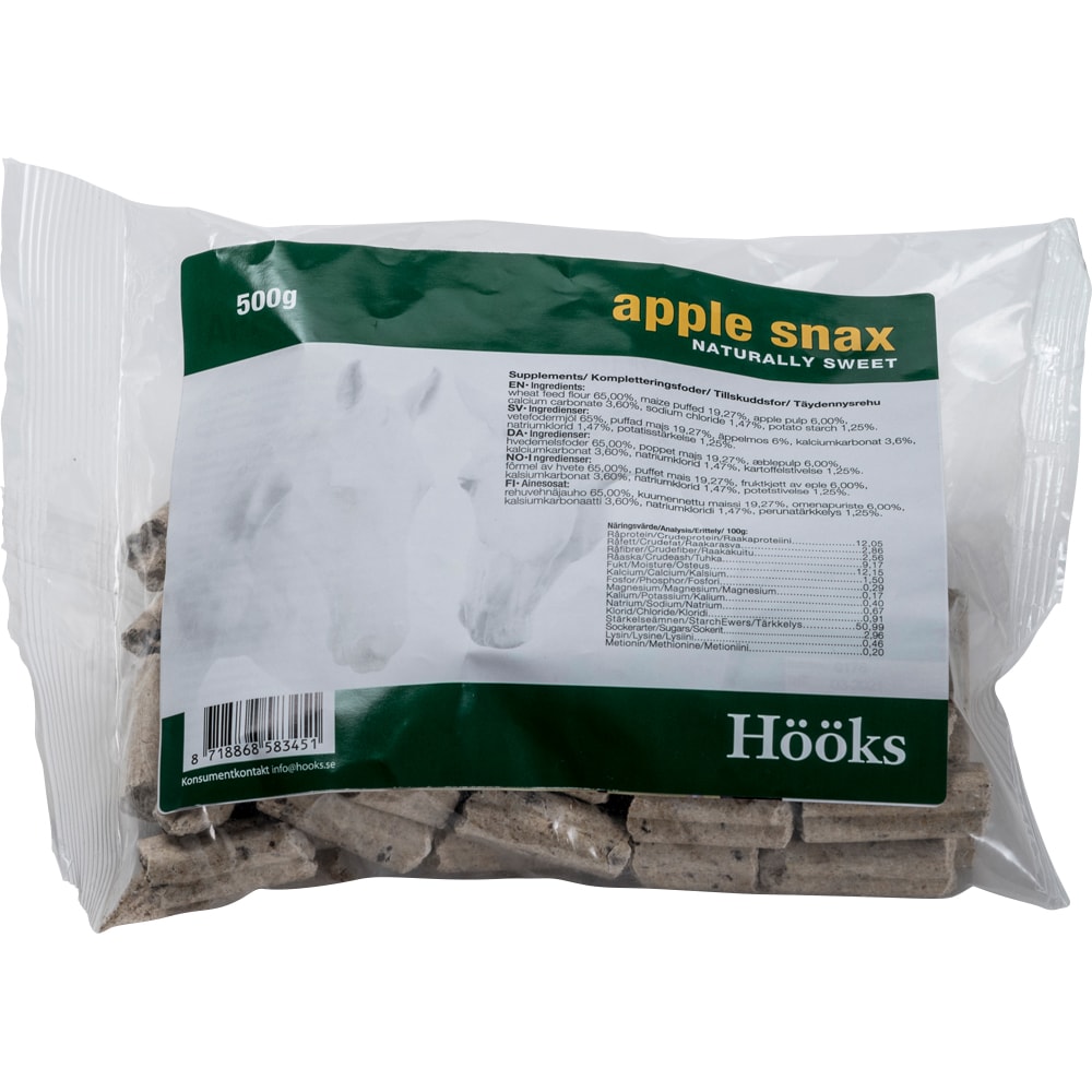 Paardensnacks  Apple snax natural 500 g Hööks