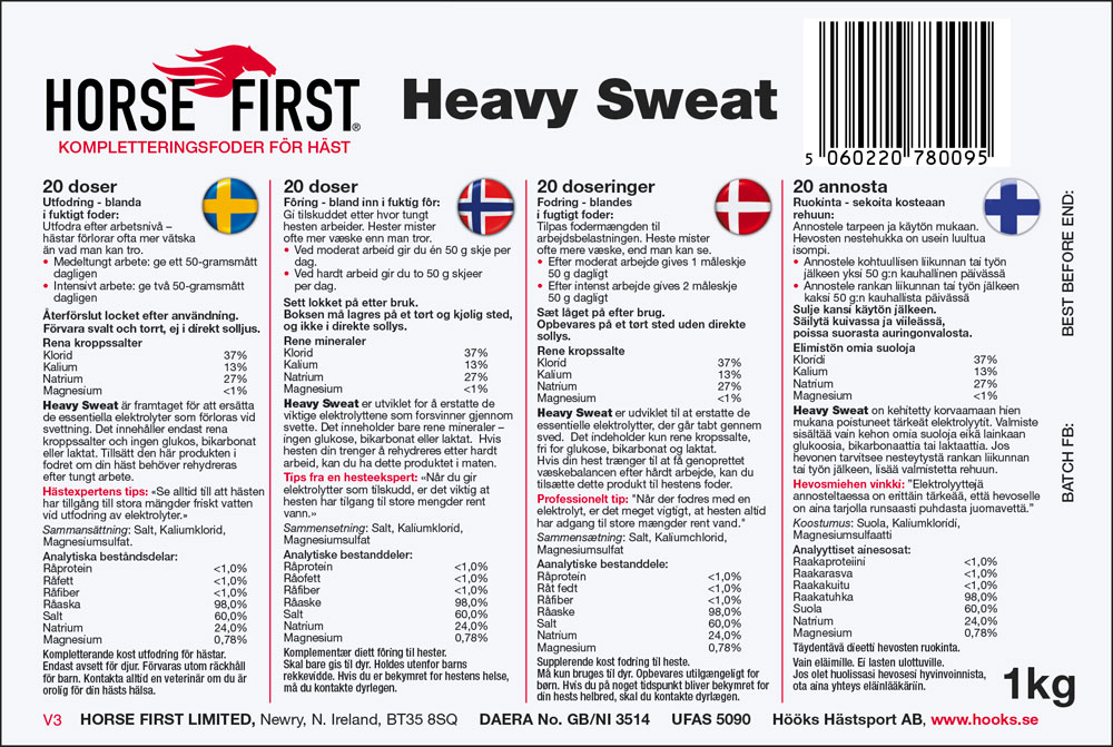 Supplementen  Heavy Sweat 1kg HORSE FIRST®