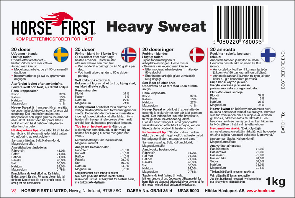 Voedingssupplementen  Heavy Sweat 1kg HORSE FIRST®