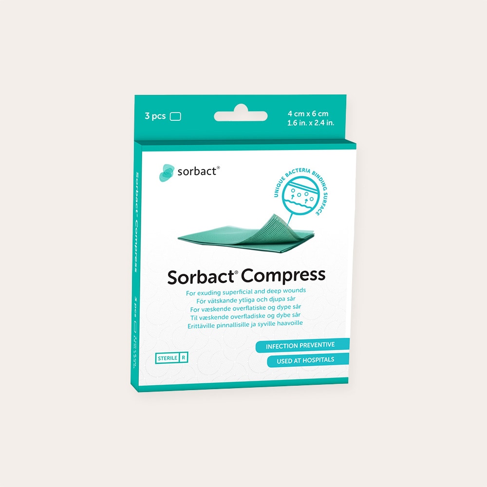  Pak van 3 stuks. Compress 4x6 cm Sorbact