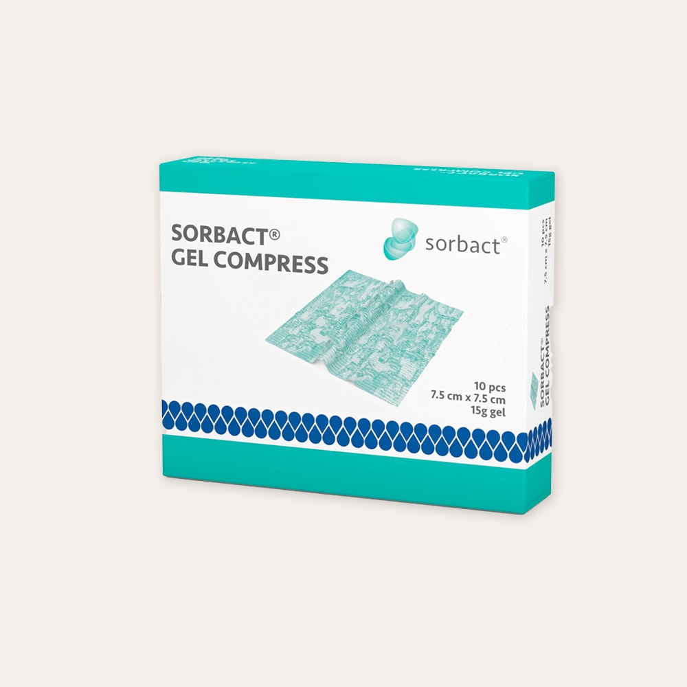  Pak van 10 stuks. Gel Compress 7,5x7,5cm Sorbact