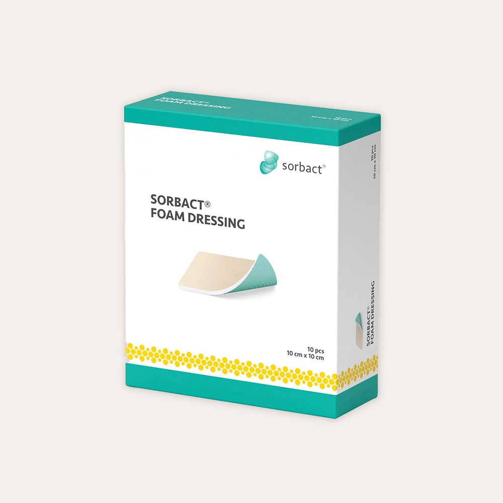  Pak van 10 stuks. Foam Dressing 10x10 cm Sorbact