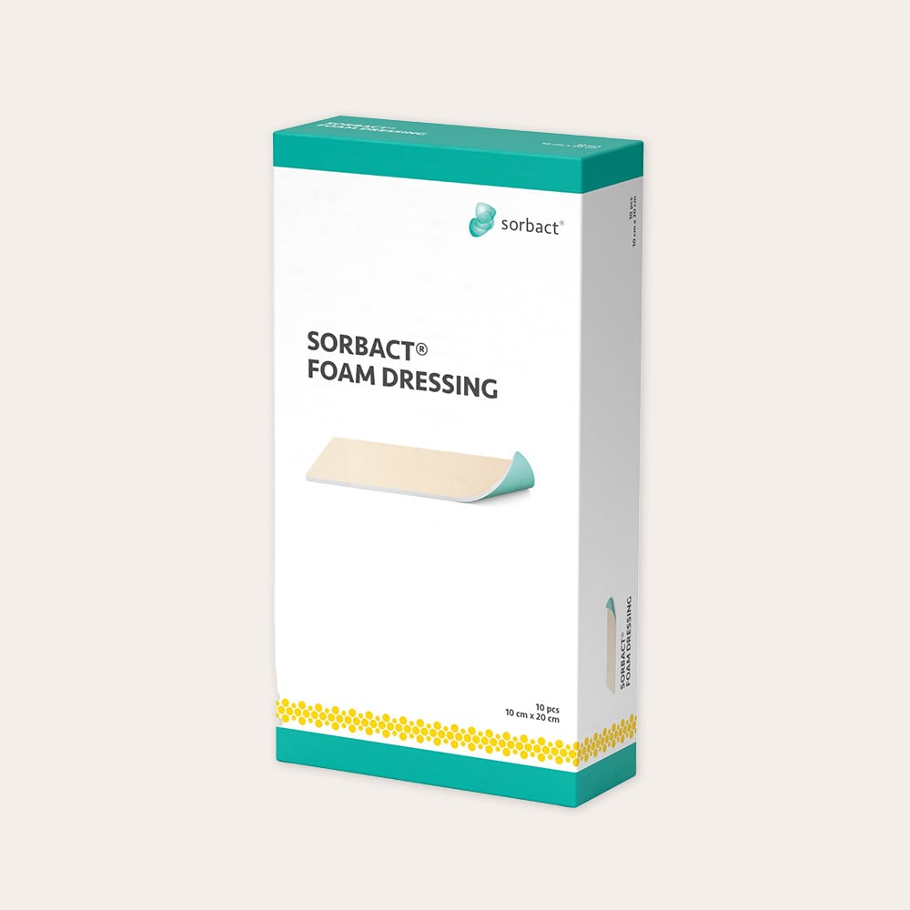  Pak van 10 stuks. Foam Dressing 10x20 cm Sorbact